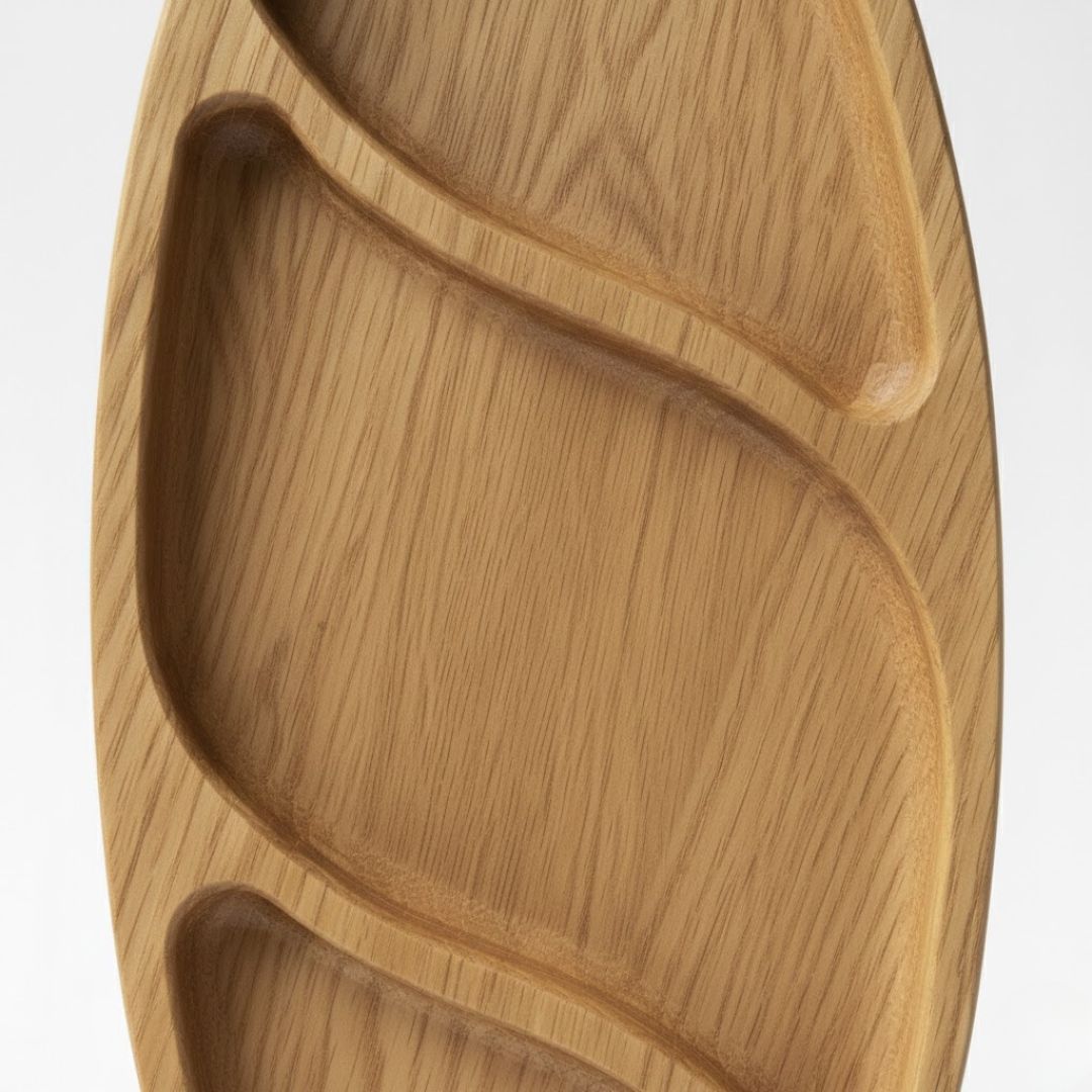 3 Sec Oval Platter for Elegant Dining